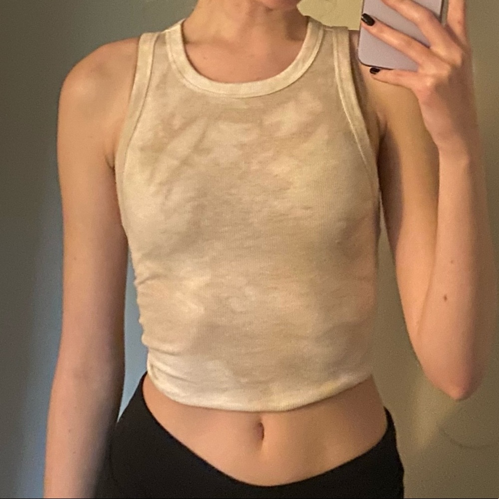 brown tye dye cropped tank